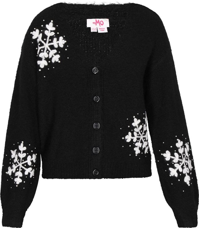 MYMO Gebreid vest  zwart / wit