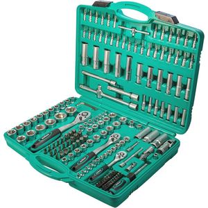 Grote 171-delige dopsleutelset met verwisselbare ratels en gereedschapskoffer