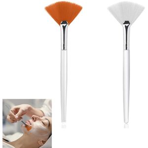 Waaierkwasten cosmetica - Make up kwast - Professional Foundation kwast - Maskerkwast - Zachte concealer kwast - Zachte gezichtskwast - Aanbrengapplicator - Make-up cosmetische tool - Voor het aanbrengen van gezichtsmaskers en make-up - 2 stuks