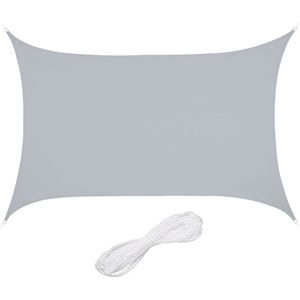 Relaxdays schaduwdoek - rechthoekig - zonnedoek - polyester - schaduwzeil - concaaf - lichtgrijs, 2 x 3 m
