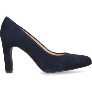 Manfield - Dames - Donkerblauwe suède pumps - Maat 41