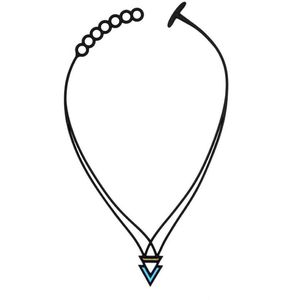 Batucada - Bermudes - Collier - Plantaardige Oorsprong en Hypoallergeen - Vrouwen - Ketting - driehoek – Antiallergisch halsketting - Blauw – Goud - lengte 40/45 cm – effect Tattoo - ziet er uit als Rubber