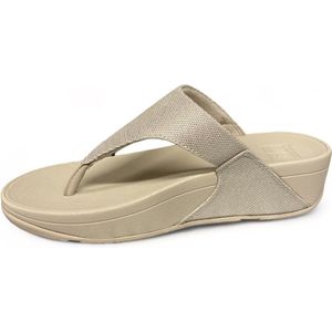 FitFlop Lulu Glitz-Canvas Toe-Post Sandals GOUD - Maat 39