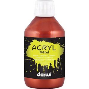 Darwi acrylverf Metal effect, flacon van 250 ml, leder