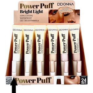 D'Donna - Vloeibare Highlighter - Highlighter - Power Puff - Spons applicator - Make-up - Glow - Glitter - Waterproof - Long Lasting - Wit - Nummer 1