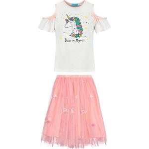 Unicorn - Eenhoorn - Kinderkleding - Unicorn Shirt - Rok - Kledingset Meisje - maat 122/128(140) - voor in je kledingkast