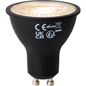 Set van 5 GU10 - Dimbare LED Lampen - Zwart - 7W - 430 Lumen - 2700K