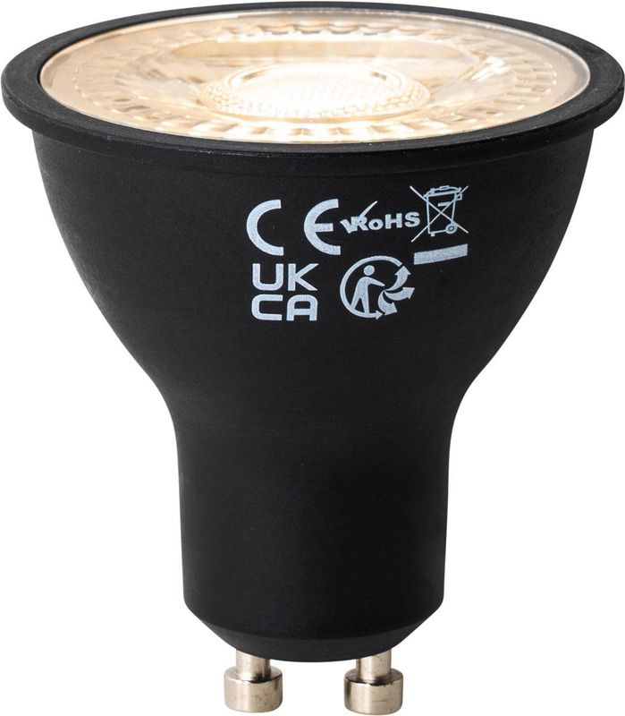 Set van 5 GU10 - Dimbare LED Lampen - Zwart - 7W - 430 Lumen - 2700K