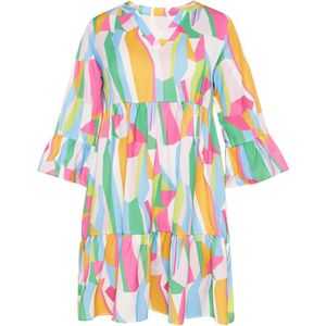 MYMO - Young Fashion - Gebreide Trui - Azuur - Geel - Lichtgroen - Rosa