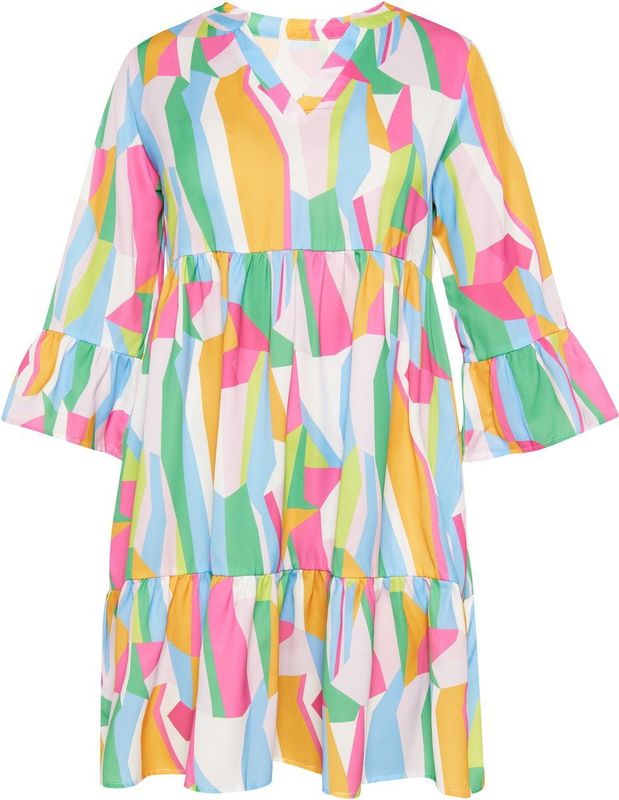 MYMO - Young Fashion - Gebreide Trui - Azuur - Geel - Lichtgroen - Rosa