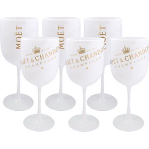 Moët & Chandon Ice - 6 stuks Champagne Glazen (Wit) - Acryl