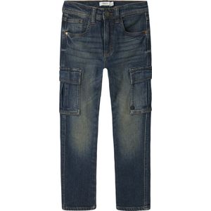 Name It kids jongens spijkerbroek SILAS TAP CARGO Turquoise Tapered Fit