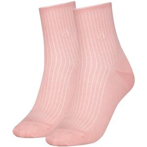 Calvin Klein dames 2P halfhoge sokken roll top roze