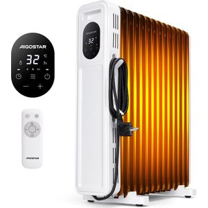 Aigostar Cozy Olieradiator - 2300W - Wit/Zwart - Afstandsbediening