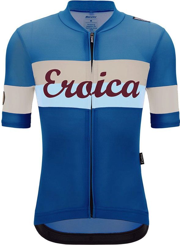Santini Eroica Quiete Jersey Fietsshirt (blauw)
