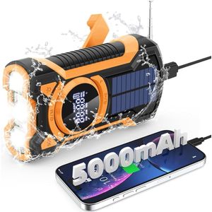 White-Label® Noodradio - Noodpakket Oorlog - Draagbare Radio - Powerbank Zonneenergie - Transistor Radio