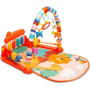 Baby Gym Piano Mat — Cartoon Zoo — Animal — Infant Musical Activity Center — Speelmat