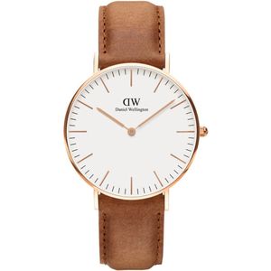 Daniel Wellington Classic Durham DW00100111 - Horloge - Leer - lichtbruin - Ø 36 mm