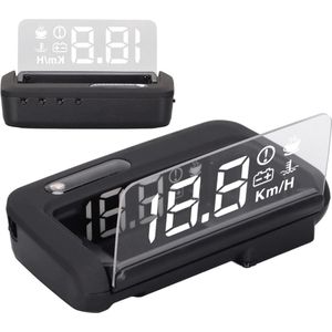 Head-up Display 3D-reflectie Snelheidsmeter - HUD OBD-voorruitschermmeter - Alarm Motortoerental - Spanningsuitval Waarschuwing - Te Hoge Snelheid OBDII-voertuig 2008+ .