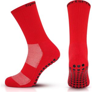 SportsPro Gripsokken - Gripsokken Voetbal en andere sporten - Gripsokken Rood met grote anti-slip noppen - Maat 41-46 - Sportsokken - Grip Sokken - Grips Socks - Gripsocks - Antislip - Anstislip Sokken - Voetbalsokken - Tennissokken