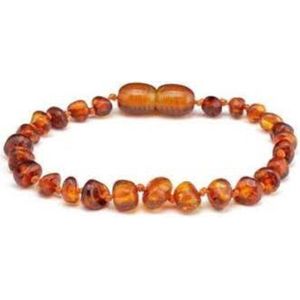 Amber Baby Armband - 14 CM - Cognac - Pijnstillend Doorkomende Tandjes - Barnsteen Lithouwen - Baltisch Barnsteen