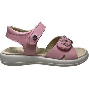 Naturino velcro's 3 bling bling bloempjes lederen sandalen Riou roze mt 24