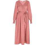 usha - Jurk - V-halslijn - Lange Mouwen - Geplooide Rok - Printontwerp