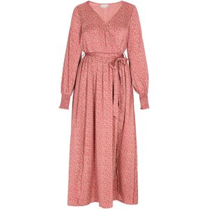 usha - Jurk - V-halslijn - Lange Mouwen - Geplooide Rok - Printontwerp