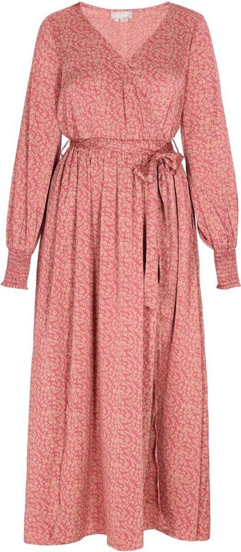 usha - Jurk - V-halslijn - Lange Mouwen - Geplooide Rok - Printontwerp