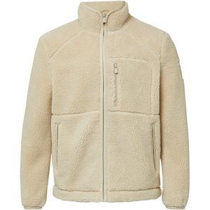 Buitenjas - Korte Pluche Teddy Jas - Met Ritsdetails en Opstaande Kraag - Winterjassen