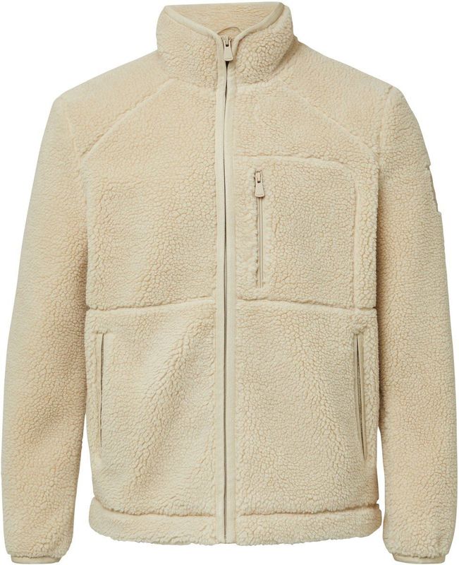 Buitenjas - Korte Pluche Teddy Jas - Met Ritsdetails en Opstaande Kraag - Winterjassen