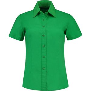 L&S Shirt poplin met korte mouwen voor dames kelly green - M