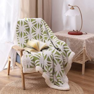 Pluizige Sherpa Flanellen Bankdeken - Warme Knuffeldeken voor Bank, 130 x 160 cm, Fruitgroen