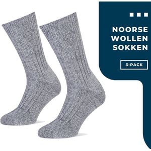 3-Pack Stapp Klassieke Noorse Wollen Sokken Malmo RED 26303 - Marine Melee - Maat 46-47