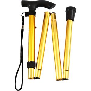 Bovista Opvouwbare Wandelstok - Inklapbare Wandelstok - Wandelstok Opvouwbaar - Wandelstokken Verstelbaar - Loopstok - Mannen - Vrouwen - Rubber Handvat - Goud