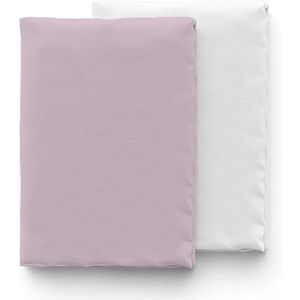 Hoeslaken van 100% katoen, duurzaam laken voor babybed, ademend en behaaglijk zacht, hoeslaken voor babymatras met 70 x 140 cm, set van 2