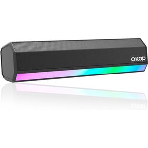 OKOP Soundbar voor TV - Draadloos - LED RGB licht - Hoogwaardig geluid - Film, Muziek & Games