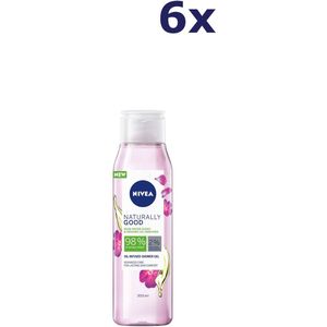 6x Nivea Naturally Good Douchegel 300ml Rose Water & Organic Oil