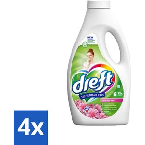 Dreft Vloeibaar Wasmiddel Touch of Pink 32 Wasbeurten 1,4 liter - Voordeelverpakking - 4 stuks