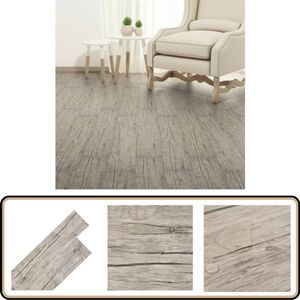 vidaXL PVC Vloerplanken 5,21m² - Washed Eiken Pvc Vloeren - Pvc Vloerplanken - Washe Eiken Vloer - Laminaat Look - Zelfklevende Vloer