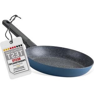 24 cm gerecycled aluminium statement braadpan met keramische antiaanbaklaag - geschikt voor inductie - blauw