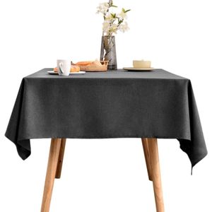 LUTCHOS Tafelkleed - Tafelzeil - Luxe Tafellaken - Waterafstotend - Uitwasbaar - Polyester - Donker Grijs - 140x240 cm