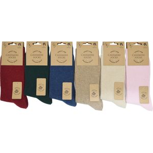 Cashmere Winter Sokken Dames - Beige - Extra Warm - Top Kwaliteit - maar 36/41 - 2 paar - beige chaussettes socks