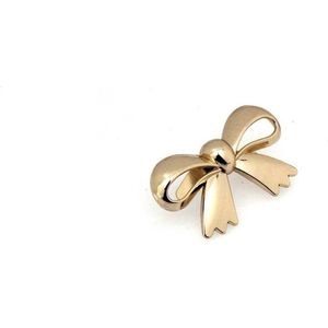 Broche met strikje - 30mm - Geelgoud