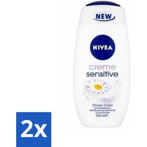 2 x NIVEA Douchecrème Sensitive 250 ml - Douchecrème - Gevoelige Huid - NIVEA Crème Sensitive - Zeepvrije Douche - Kamille Extract
