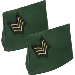 Guirca Carnaval verkleed Soldaten hoedjes - 2x - donkergroen - voor dames - Militairen/leger thema - Jaren 40/50