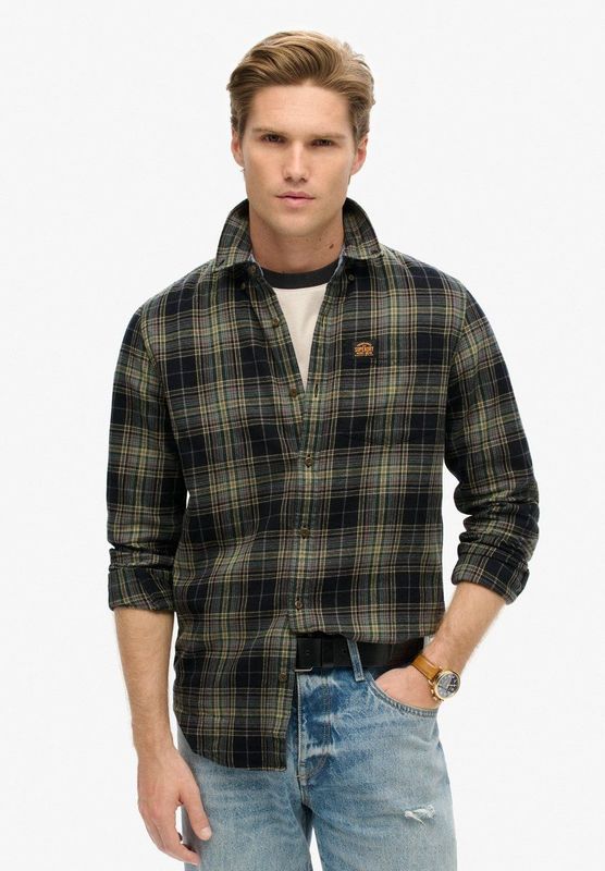 Superdry - Katoenen houthakkersoverhemd met lange mouwen - Heren - Lange mouwen shirts
