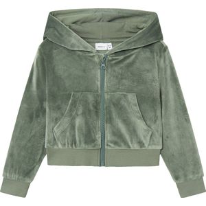 Name it Meisjes Vest Velours Dark forest - NMFSTEPHANIE - Maat 122/128