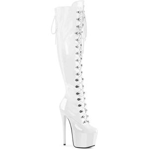 Pleaser - JUBILANT-3012 Plateau overknee Laarzen - US 5 - 35 Shoes - Wit