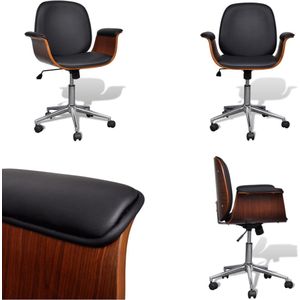 vidaXL Bureaustoel draaibaar gebogen hout en kunstleer - Kantoorstoel - Kantoorstoelen - Computer En Tafelstoel - Computer En Tafelstoelen